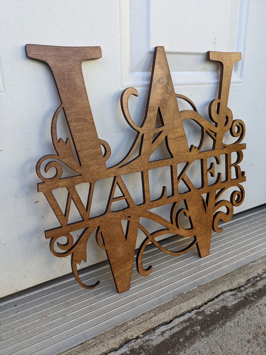 Custom Laser Cut Wood Monogram – Nexus Engraving LLC